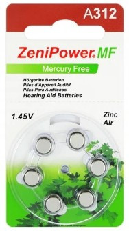 Воздушно-цинковые батарейки ZeniPower 312